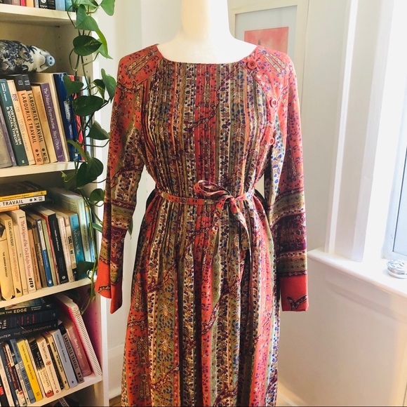 Vintage boho 70s Albert Nipon dress S/M - Picture 8 of 12